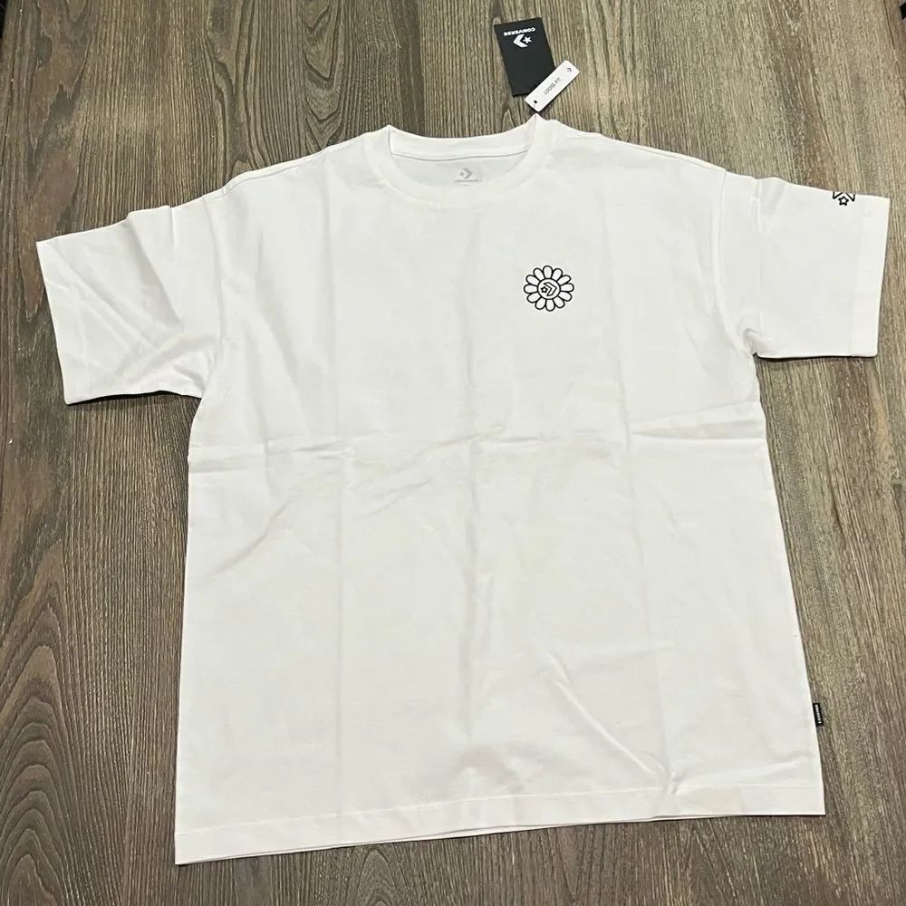 NWT Converse Let's Grow Doodle T-Shirt Oversized Fit Crewneck White Size Small